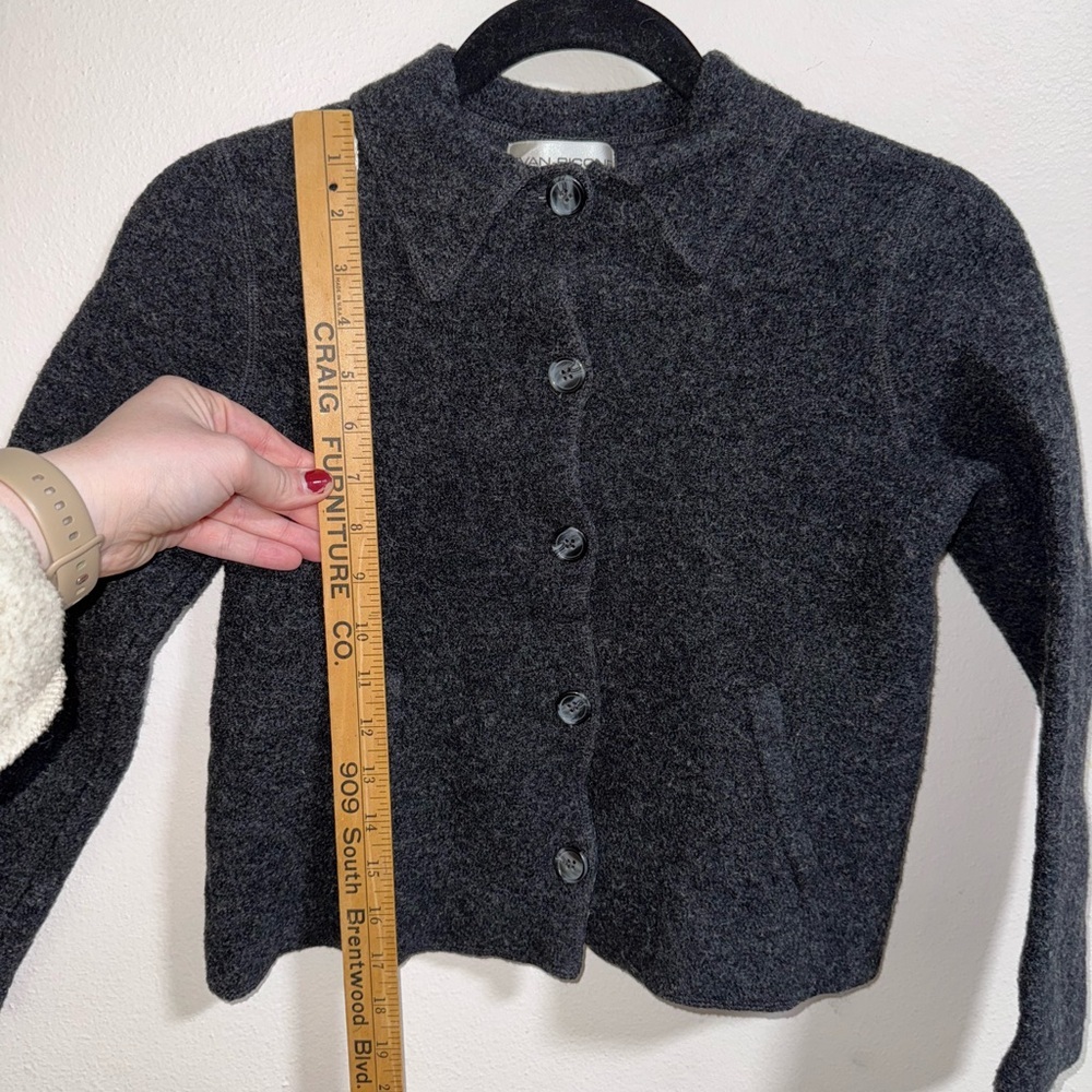 Evan Picone 100% Wool Cropped Jacket Gray Size M - Picture 5 of 9